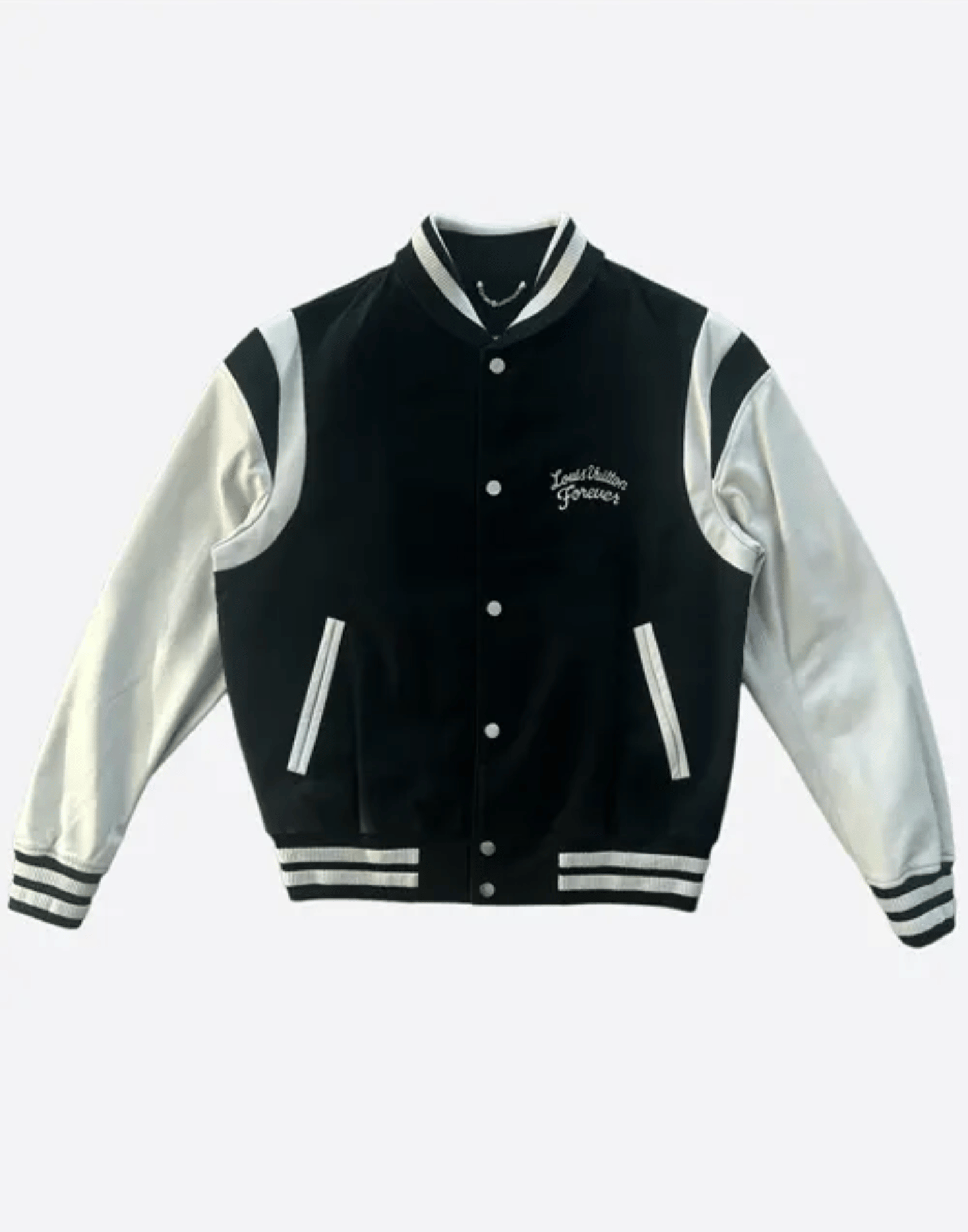 Black and White Louis Vuitton Forever Varsity Jacket