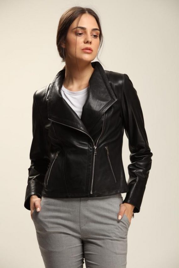 Absolute Black Leather Jacket Women