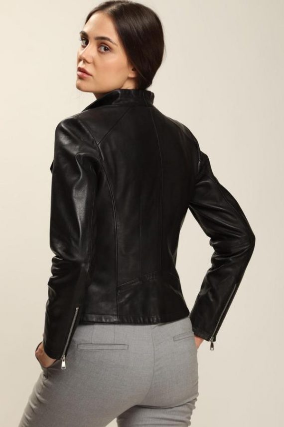 Absolute Black Leather Jacket Women