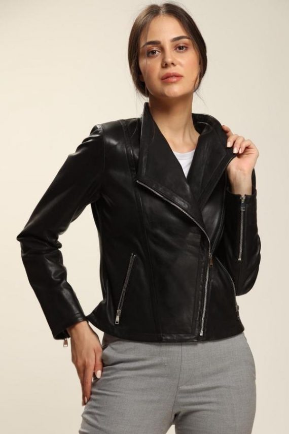 Absolute Black Leather Jacket Women