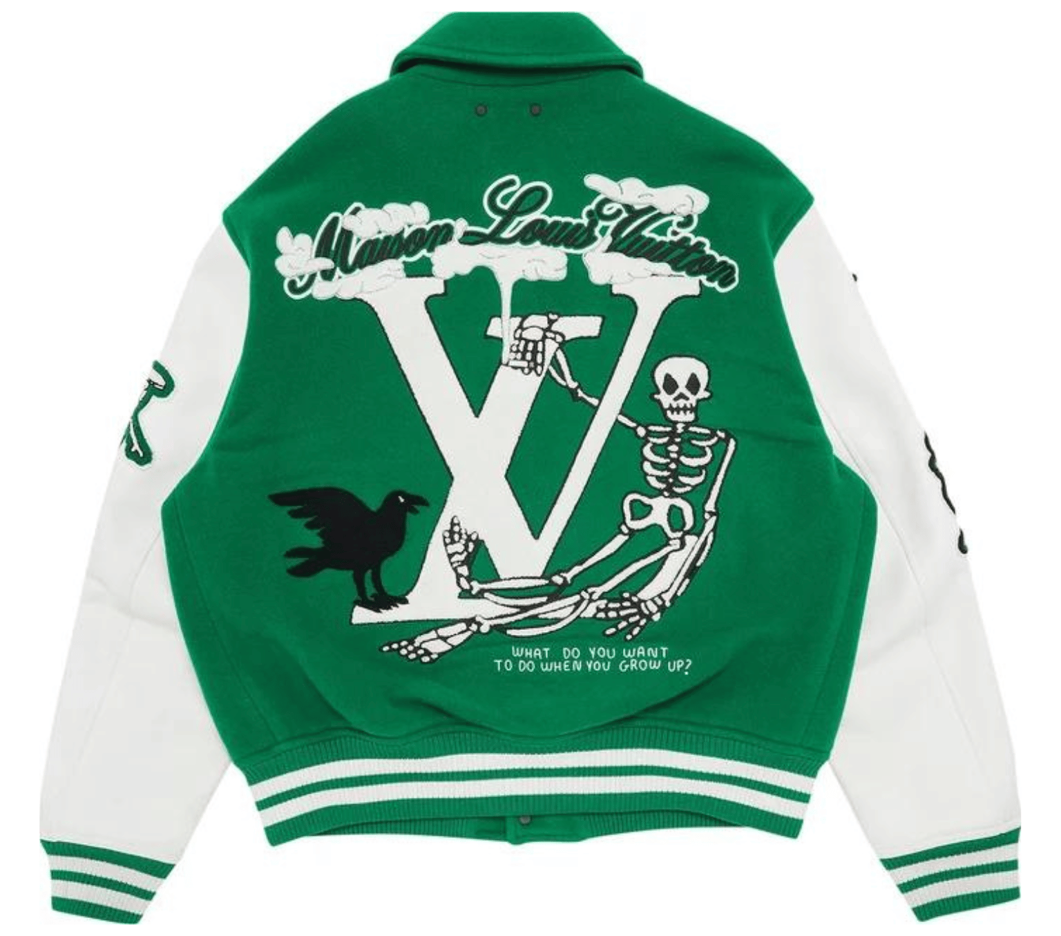 Louis Vuitton Varsity Green Leather Jacket