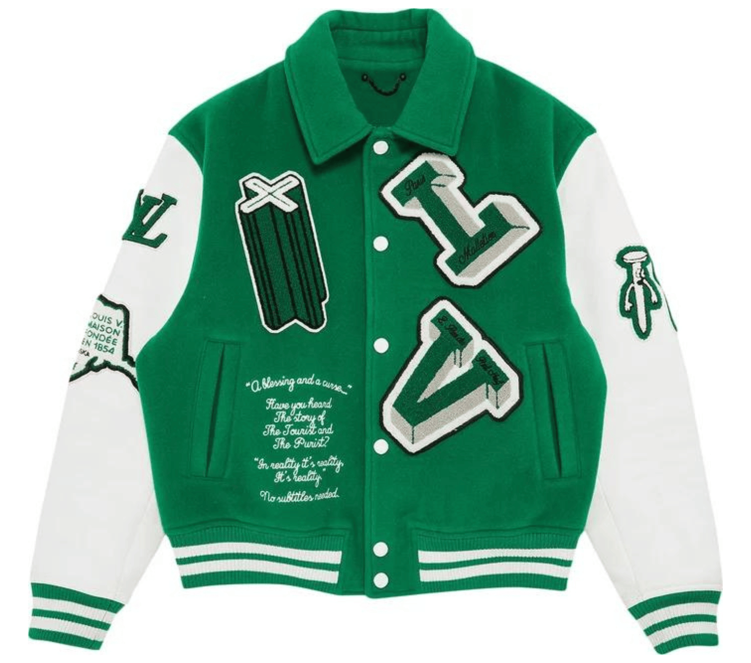 Louis Vuitton Varsity Green Leather Jacket