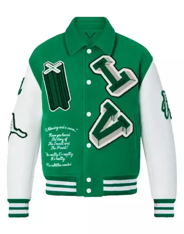 Louis Vuitton Varsity Green Leather Jacket