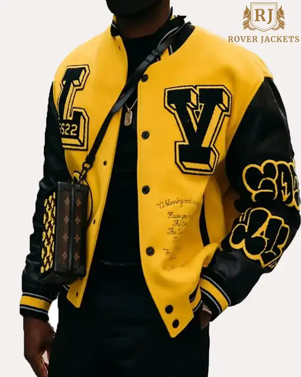 Men's Leather Yellow Jacket