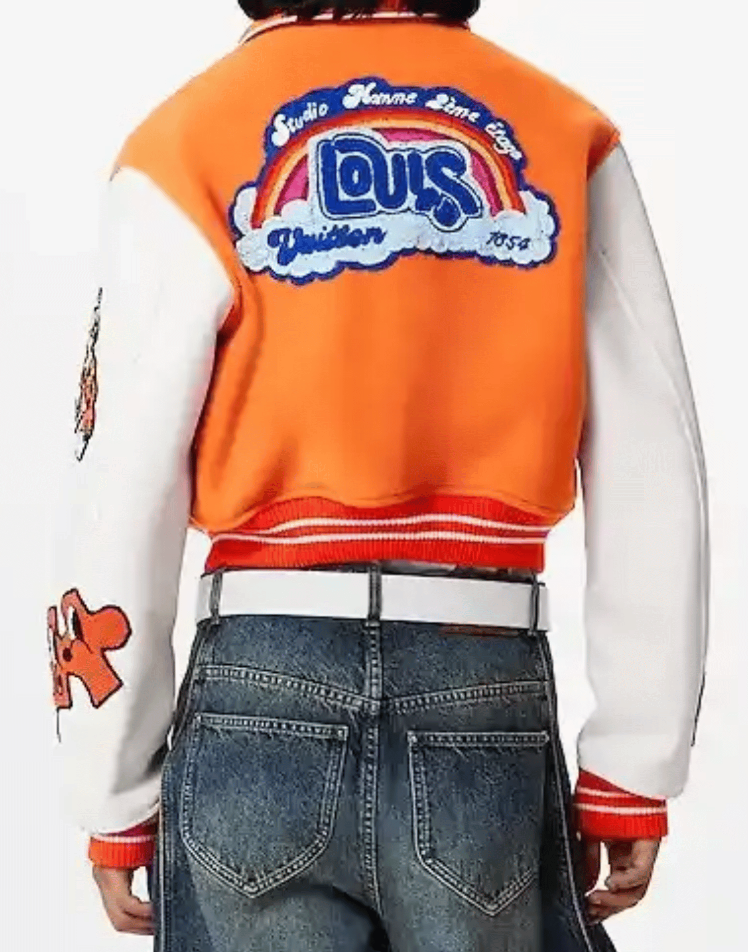 Orange & White Louis Vuitton Varsity Jacket