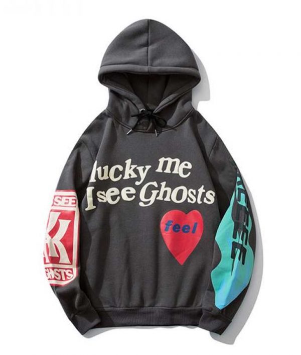 Lucky Me I See Ghosts Dart Grey Hoodie
