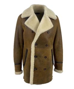 Tyler's Distressed Shearling Leather Trench Coat