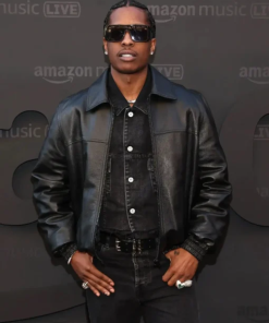 ASAP Rocky Black Leather Jacket