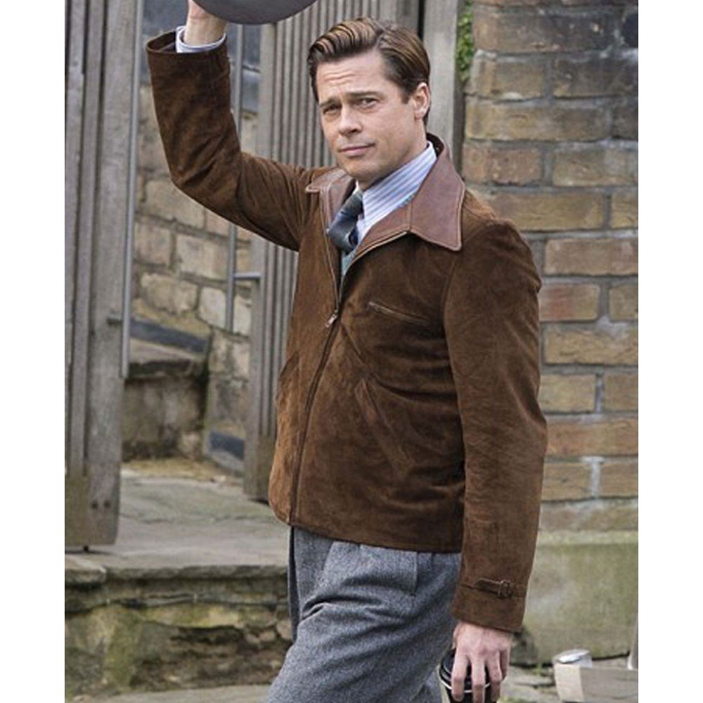 Allied Brad Pitt Max Vatan Leather Jacket - Image 8