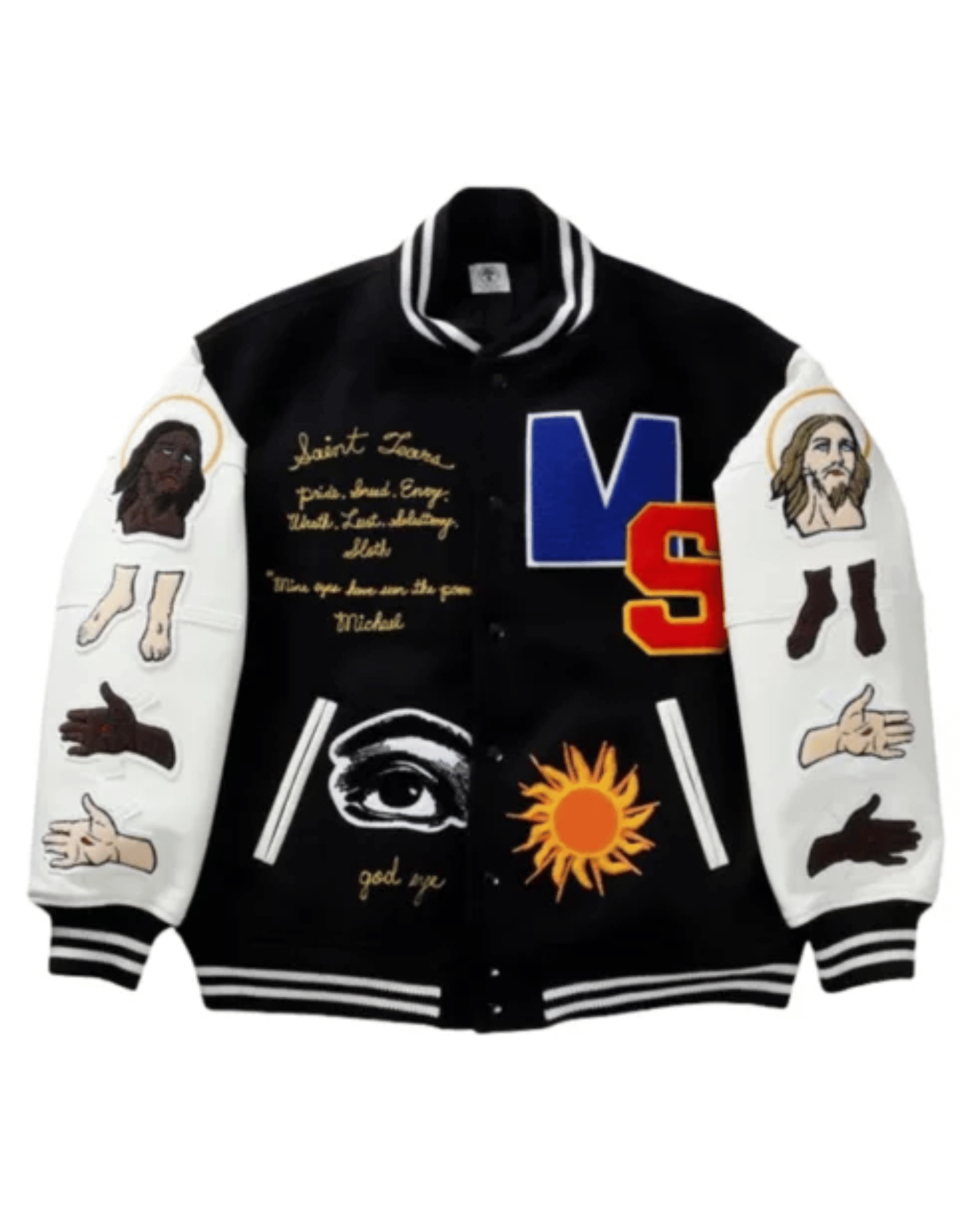 Choose Your Savior Varsity Jacket Black - Image 3