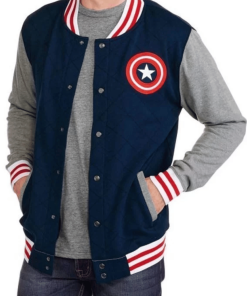 The Captain America Varsity Jacket Blue