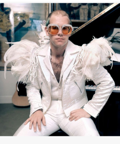Elton John White Leather Jacket