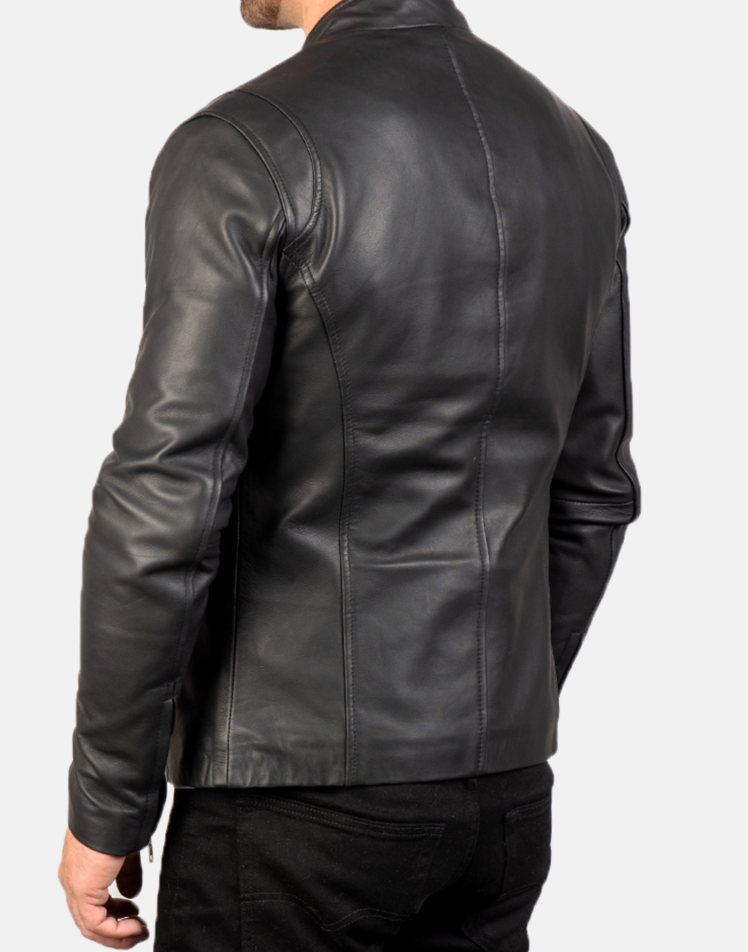 Ionic Black Leather Jacket - Image 2