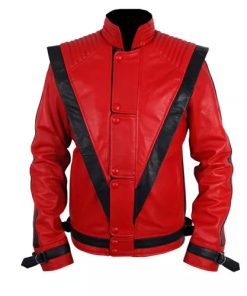Michael Jackson Thriller Red Faux Leather Jacket