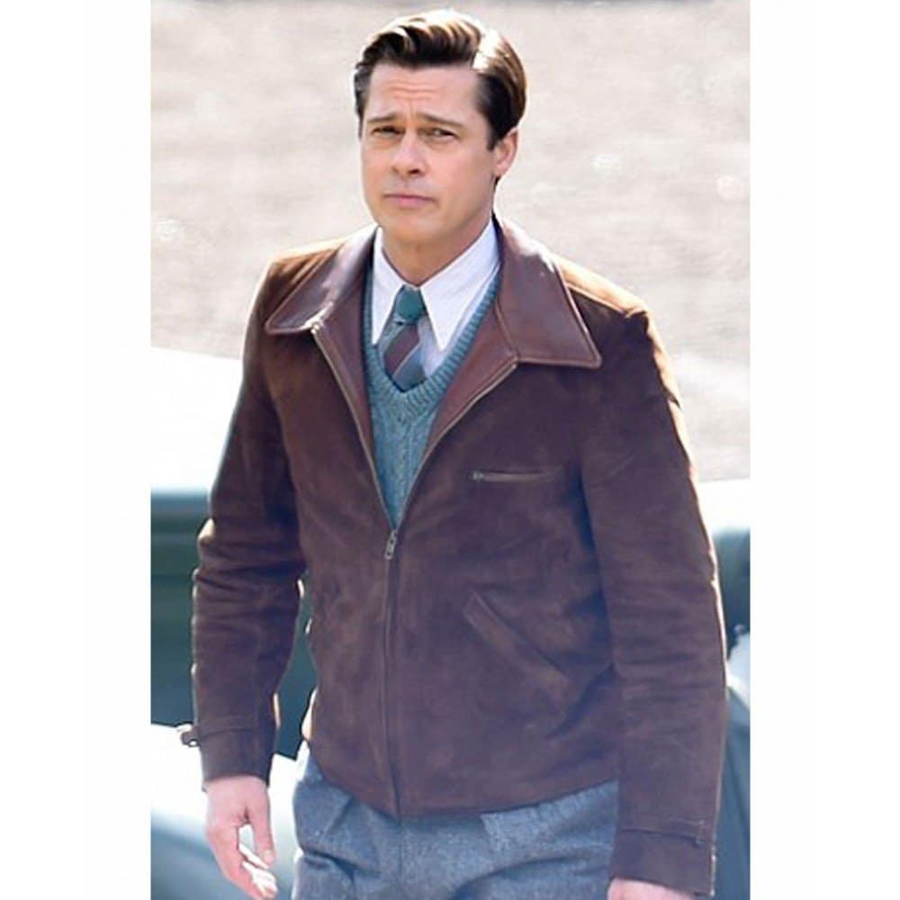 Allied Brad Pitt Max Vatan Leather Jacket - Image 5