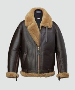 Mens RAF Shearling Leather Jacket