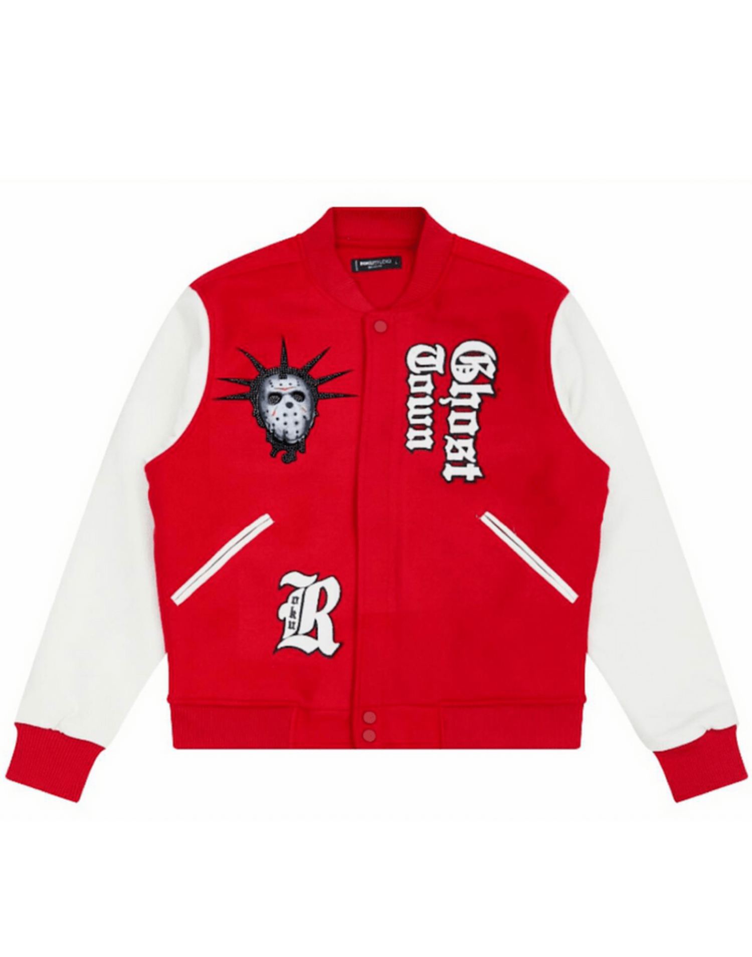 Men’s Red Ghost Town Varsity Jacket