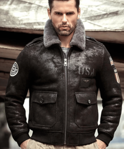 New RAF B3 Sheepskin Shearling Leather Bomber Jacket