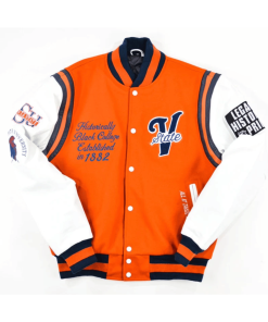 Virginia State Motto 2.0 Varsity Jacket Orange and White