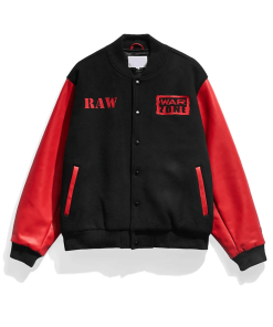 Raw is War Black And Red Varsity Jacket