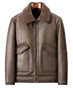 Thickened Lamb Wool Motorcycle Leather Jacket