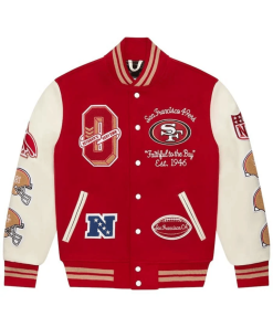 Red OVO NFL Varsity Jacket