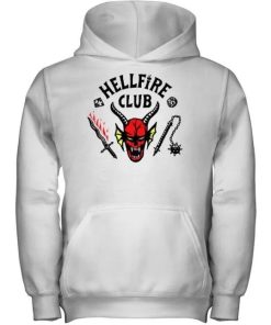 Stranger Things S04 Hellfire Club White Hoodie