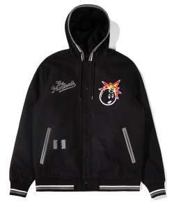 The Hundreds Letterman Jacket Black