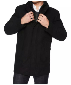 Rafferty Men's Black New Stylish Fit Wool Car Coat