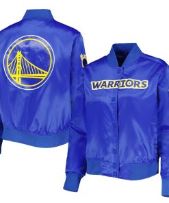 NBA Women's Golden State Warriors Pro Standard Royal Classics Satin Full-Snap Jacket by TJS