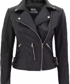 Women's Black Finest Moto Leather Jacket
