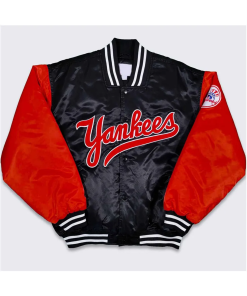 Satin Black And Red New York Yankees 90s Jacket