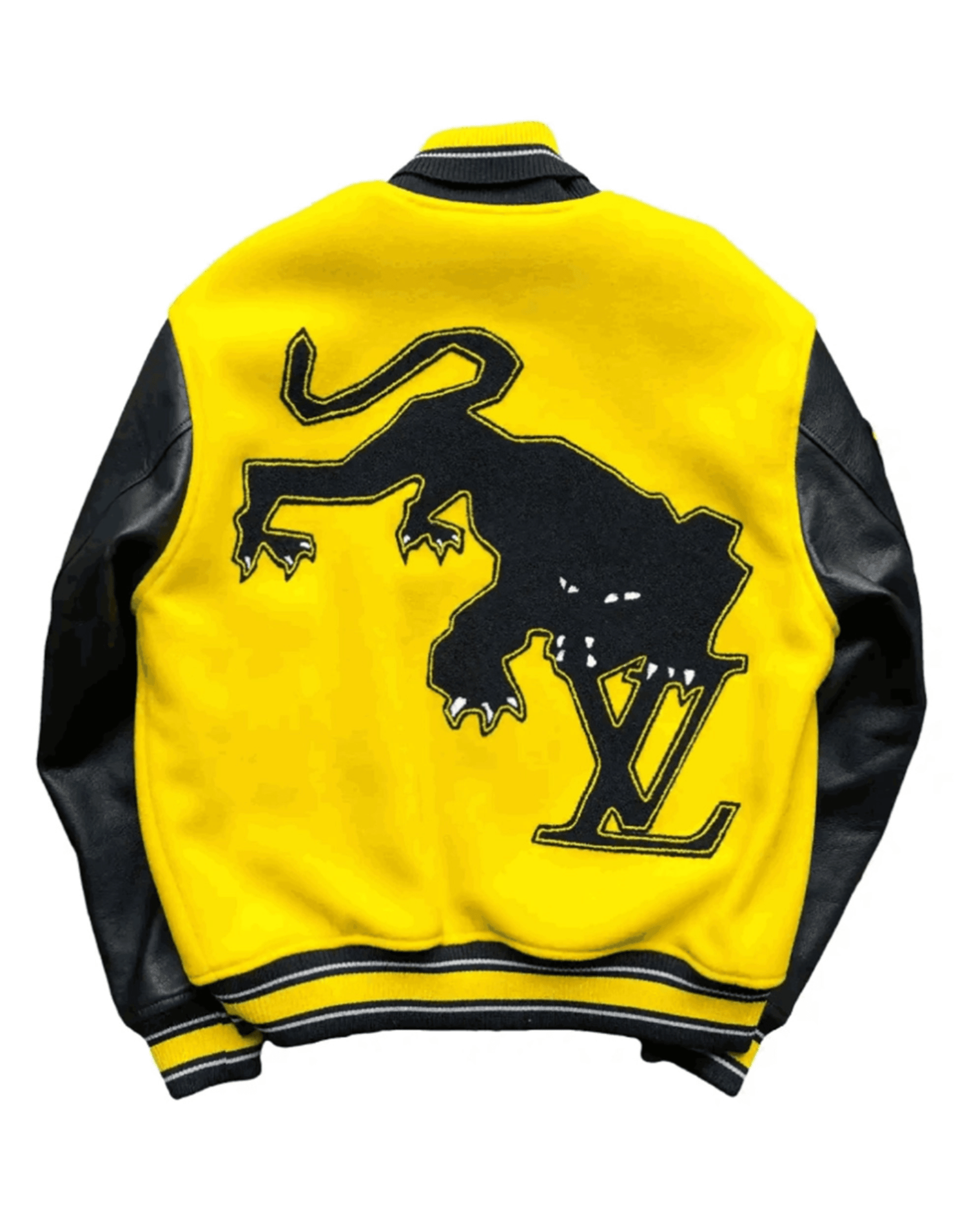 Yellow And Black Louis Vuitton Versity Jacket - Image 4