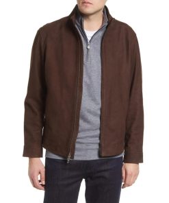Men’s Nubuck Leather Bomber Jacket